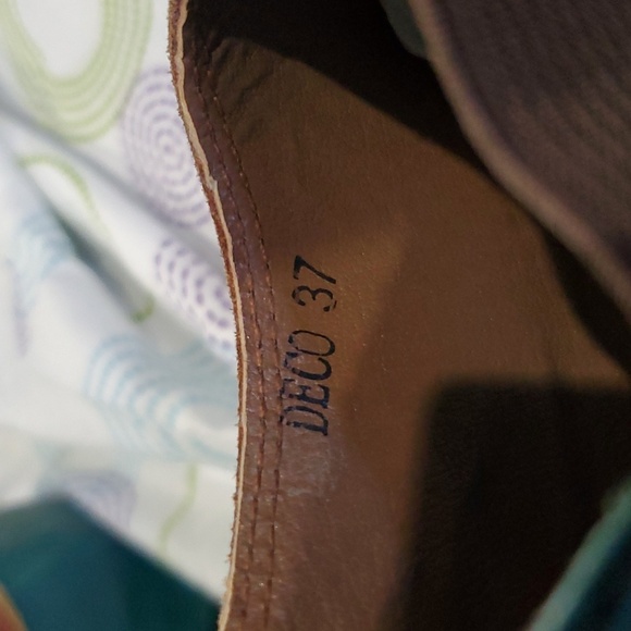 Spring step l'artiste turquoise and brown deco heels - Picture 9 of 10